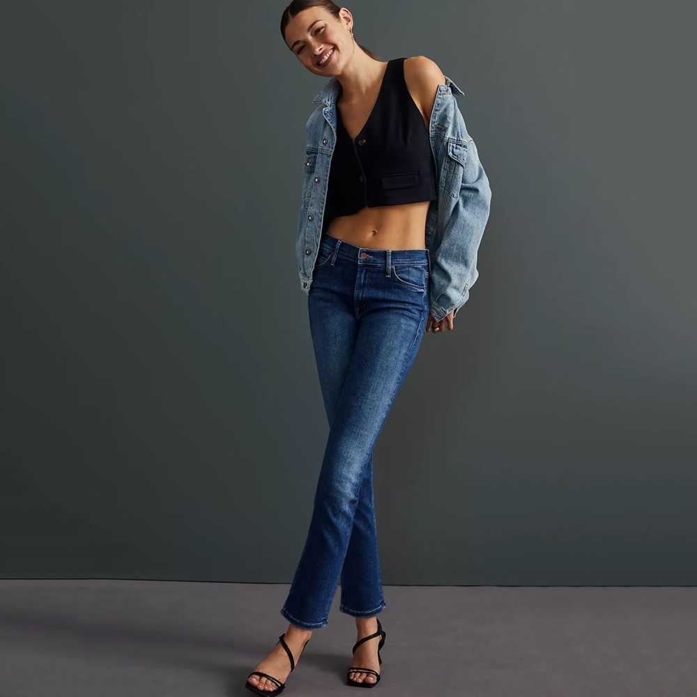 NWT MOTHER The Dazzler Mid Rise Straight Jeans Size 29